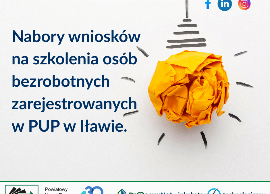 Nowe możliwości dla osób bezrobotnych – Powiatowy Urząd Pracy w Iławie uruchamia trzy programy wsparcia szkoleniowego.