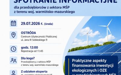 Spotkanie informacyjne dla przedsiębiorców dotyczące finansowania inwestycji ekologicznych i OZE
